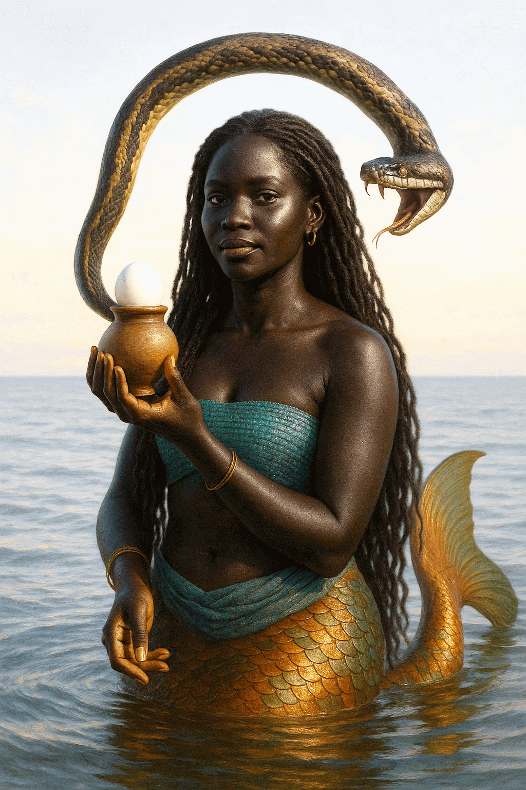 serenity-at-sunset-mermaid-and-snake-1